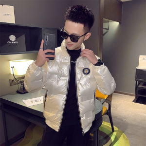 精神小伙修身亮面棉衣青年外穿活力棉服潮男外套上衣男1076P118图片