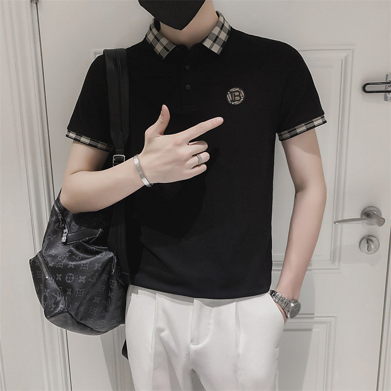 POLO衫男短袖夏季2026新款衬衫男士T恤修身翻领高端刺绣男装8808图片