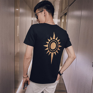 夏季社会小伙印花短袖T恤男韩版修身潮牌针织衫C203-5046-P38控58图片