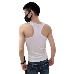 社会小伙夏季男生无袖背心圆领休闲纯色针织T恤男C203-5271-特P18图片