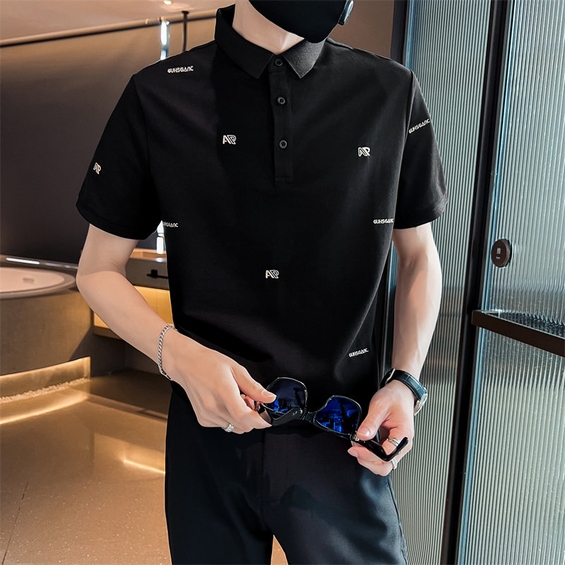 社会小伙夏季男士刺绣polo衫翻领短袖t恤半袖上衣男C203-8852-P58,男装T恤,电商C208