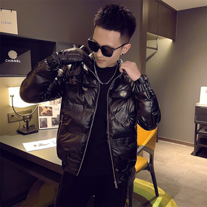 精神小伙修身亮面棉衣青年外穿活力棉服潮男外套上衣男1076P118图片
