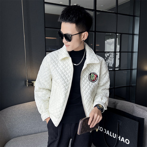 菱形格棉衣男冬季2025新款夹克棉服男款韩版潮流外套1066-P98,男装夹克,电商C208