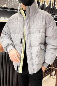 精神小伙冬季男士立领棉衣男加厚夜光休闲棉服C203-1034P128控168图片