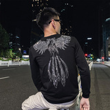 社会小伙春秋季男士套头卫衣圆领修身打底衫潮C203-G5063-P45控68，男装T恤，电商C208