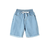 精神小伙夏季男士纯色牛仔短裤时尚潮流直筒五分裤C203-6001-P35，男装牛仔裤，电商C208