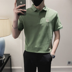 青少年夏季半袖绣花Polo衫时尚百搭男士修身短袖t恤C203-8816-P58,职场男士不建议搭配图片