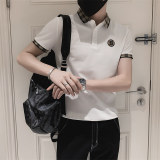 2026夏季新款男士短袖Polo衫潮流高端翻领格子T恤男C203-8808-P58，男装T恤，电商C208
