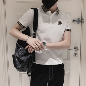 POLO衫男短袖夏季2026新款衬衫男士T恤修身翻领高端刺绣男装8808图片