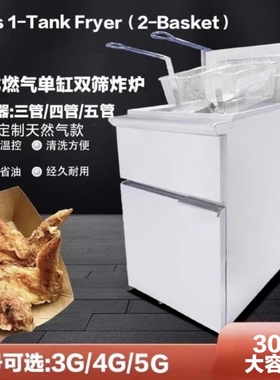 3G燃气炸炉立式单缸调温火管油炸机液化气大容量深缸冷油煤气炸锅