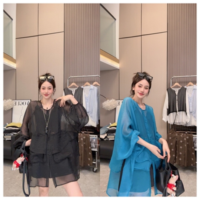【心动一夏】设计款~时尚休闲宽松显瘦气质百搭薄款防晒衬衫