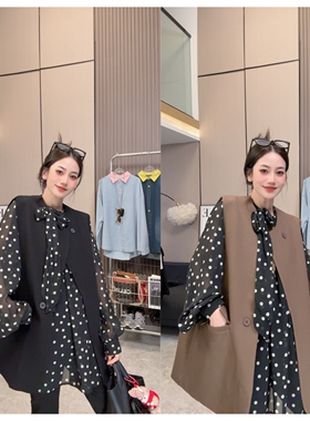 【时髦单品】~时尚气质高级感欧货西装宽松马甲