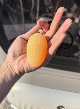天然黄玉玉石玉米手把件玉石玉米多子多福手玩五谷丰登金黄色把件