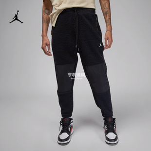 JORDAN 男子刺绣LOGO摇粒绒拼接保暖运动休闲束脚长裤 DV1570-010