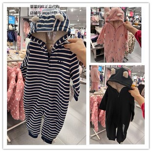 Gap婴儿秋冬新款仿羊羔绒连体衣外出爬服433504/446104童装455841
