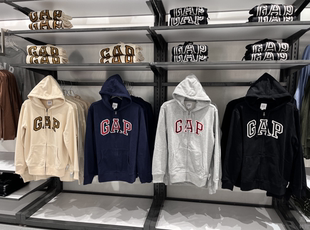 LOGO法式 Gap男女装 圈织软卫衣无绒853131情侣连帽衫 雪糕系列