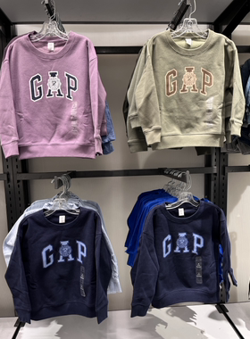 Gap男女童秋季新款碳素软磨抓绒785341宽松卫衣785427/747426