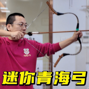 阿利弓箭迷你青海弓玻片仿古汉弓小型传统弓成人儿童射箭玩具弓