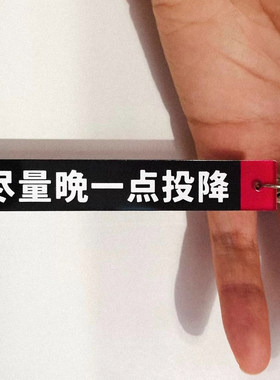 “尽量晚一点投降”多款钥匙扣亚克力扣包挂原创礼品口号公社浪漫