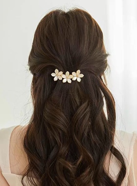 新款发夹发卡后脑勺一字横夹花朵马尾夹发饰品