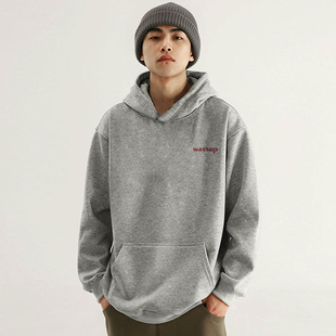 WASSUP HEODS秋冬季连帽卫衣男女款情侣美式潮牌纯棉加绒宽松重磅