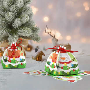 原创圣诞小礼品小糖果包装盒现货平安夜儿童礼物糖果diy折叠纸盒