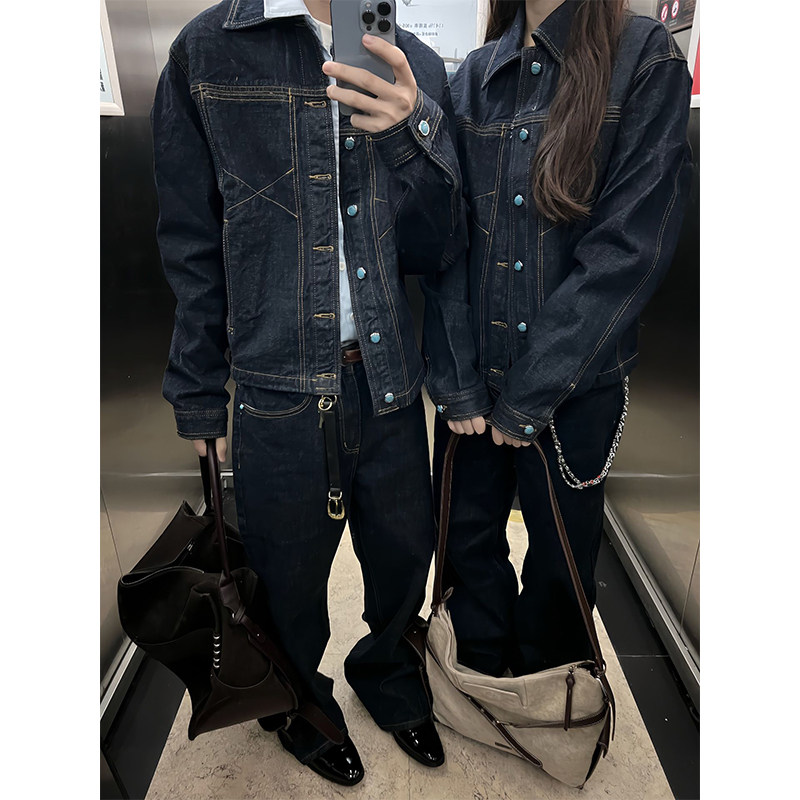 绿松石扣原色牛仔外套男春季新款cleanfit短款夹克高级感牛仔褂子