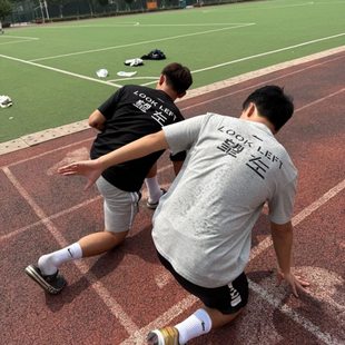 SYSSR望左右短袖男款夏季小领口运动训练t恤小众设计感纯棉半截袖