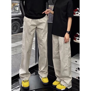 子高级感户外运动休闲裤 cleanfit弯刀裤 男春夏季 米白色斜切速干裤