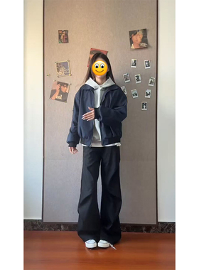 FOYGOB美式飞行员夹克男秋冬季cleanfit短款外套高级感翻领棒球服