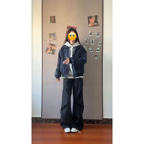 FOYGOB美式飞行员夹克男秋冬季cleanfit短款外套高级感翻领棒球服