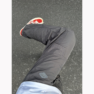 F2ocus灰色多口袋速干工装裤男款夏季冰丝凉感裤子直筒宽松休闲裤