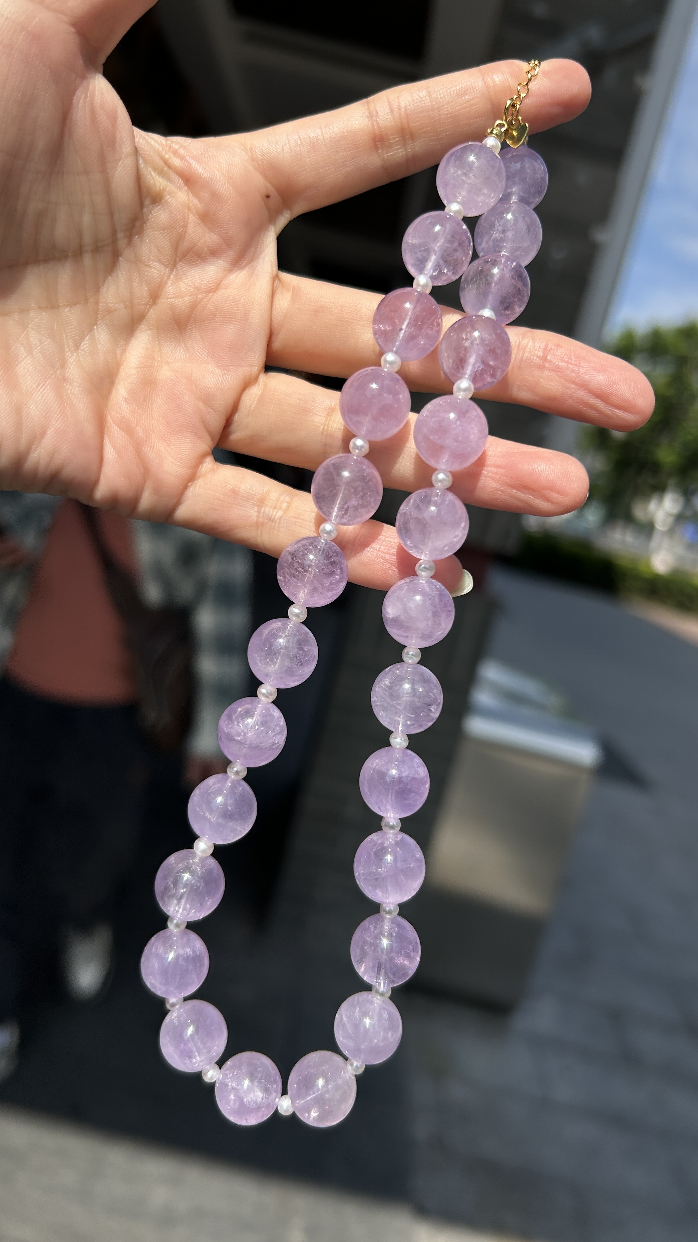 天然薰衣草水晶项链送女友闺蜜生日礼物规格12毫米