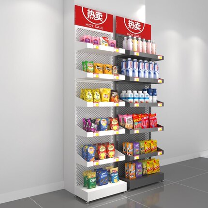 超市货架零食柱子架小食品饮料展示架槟榔架口香糖置物架药店端头