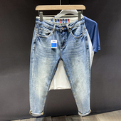 小直筒百搭休闲小脚长裤 2025秋冬季 子 男士 潮牌修身 新款 九分牛仔裤