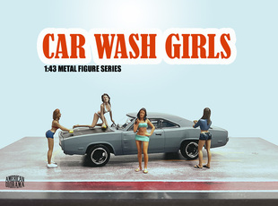 AMERICAN DIORAMA 1:43 AD CarWashGirl 人偶 汽车模型 场景
