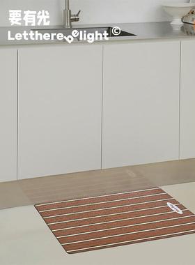 厨房地垫防滑防油可擦免洗地毯复古条纹防水专用吸水耐脏脚垫子