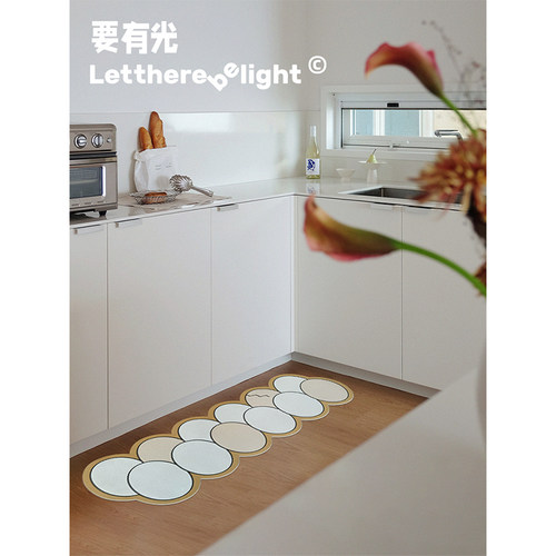 厨房地垫防滑防油免洗好打理地毯可爱蛋仔防水专用吸水耐脏脚垫子