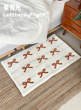 网红ins少女卧室地毯蝴蝶结床边毯飘窗垫脚垫懒人沙发地垫仿羊绒