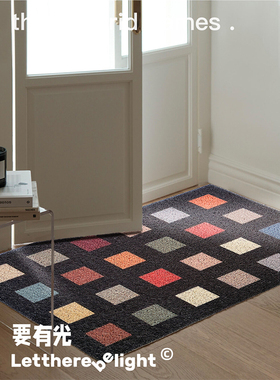 设计师款复古丝圈入户垫门厅脚垫防尘垫耐脏换鞋垫猫抓垫猫砂盆垫