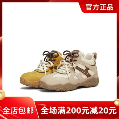 天美意复古厚底加绒德训鞋运动鞋高帮休闲鞋短靴25冬新款BL232DD5