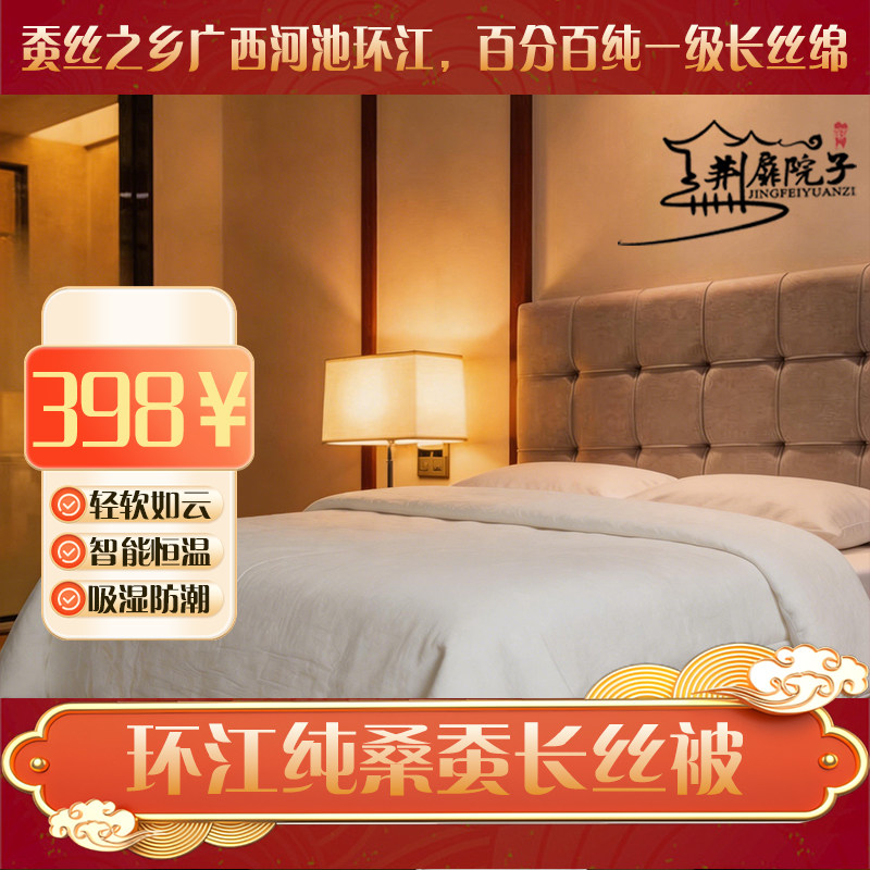 广西蚕丝被桑蚕丝长丝绵优等100%纯棉夏凉被四季通用轻薄透气不燥