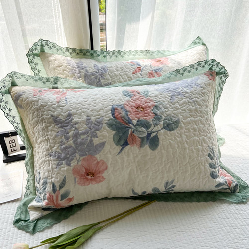 全棉韩版花边枕套大号50cmx80cm