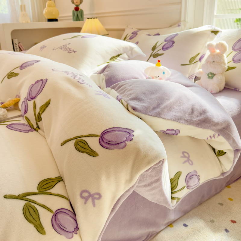 超柔软牛奶绒四件套180cmx220