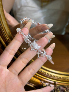 兮语「灵狐」足银999银手链女狐狸面具白水晶纯银新中式 国风礼物