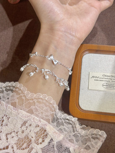 兮语「花间」足银花丝铃兰花流苏手链少女纯银新中式 国风