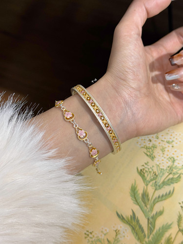 兮语「未央」足银999.9手镯女纯银桂花手环新中式国风礼物