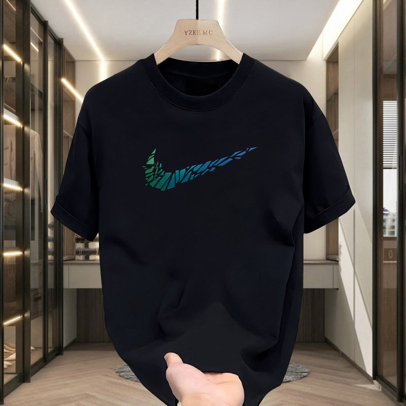 奥特莱斯新款夏季纯棉短袖T恤男女宽松运动休闲半袖圆领上衣潮牌