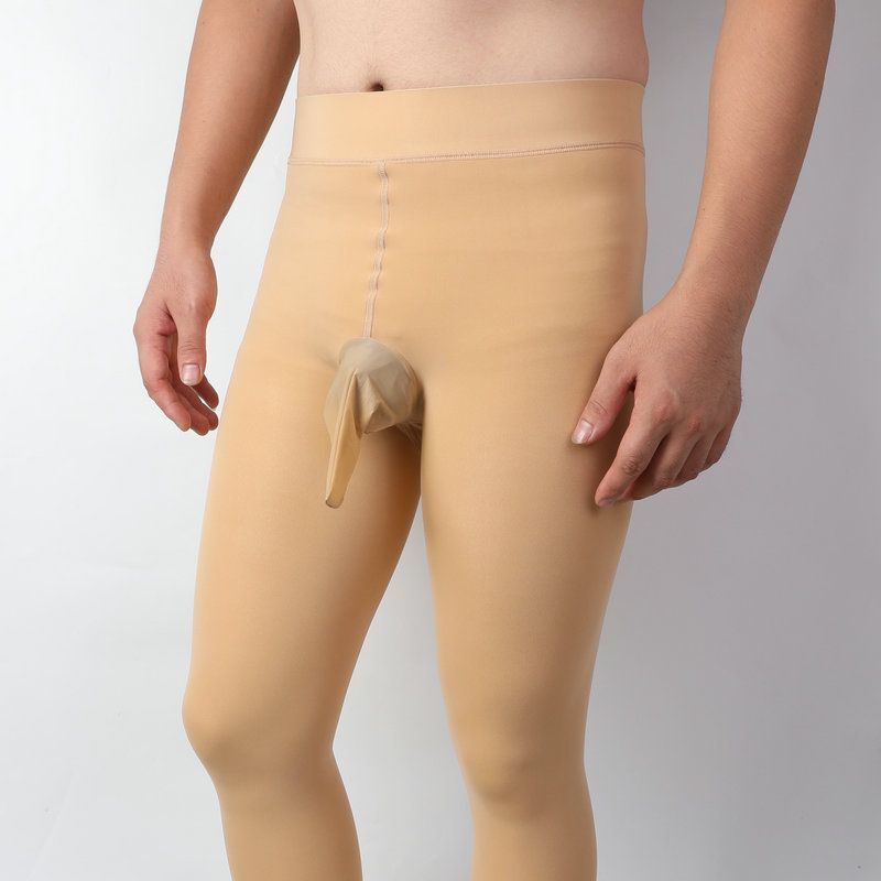 女士男JJ套连裤袜加绒加厚保暖秋冬款打底裤诱惑激情调伪娘撸纯欲