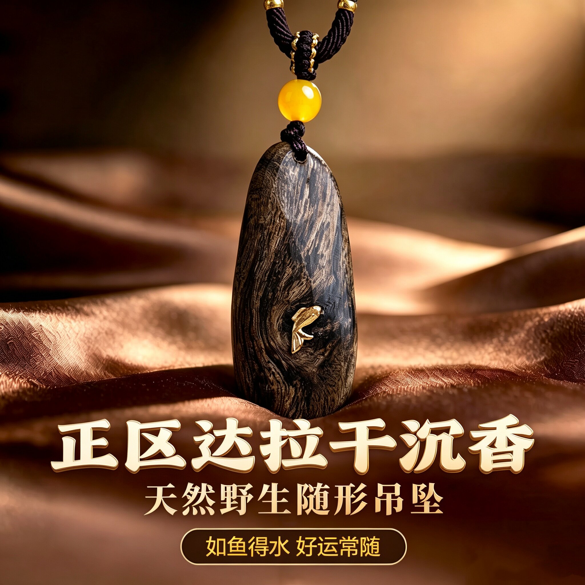 天然野生沉水达拉干沉香随形吊坠